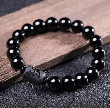 Dragon and Phoenix Black Obsidian Bracelet-Your Soul Place